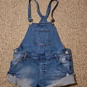Ashley Mason Blue Denim Short Overalls